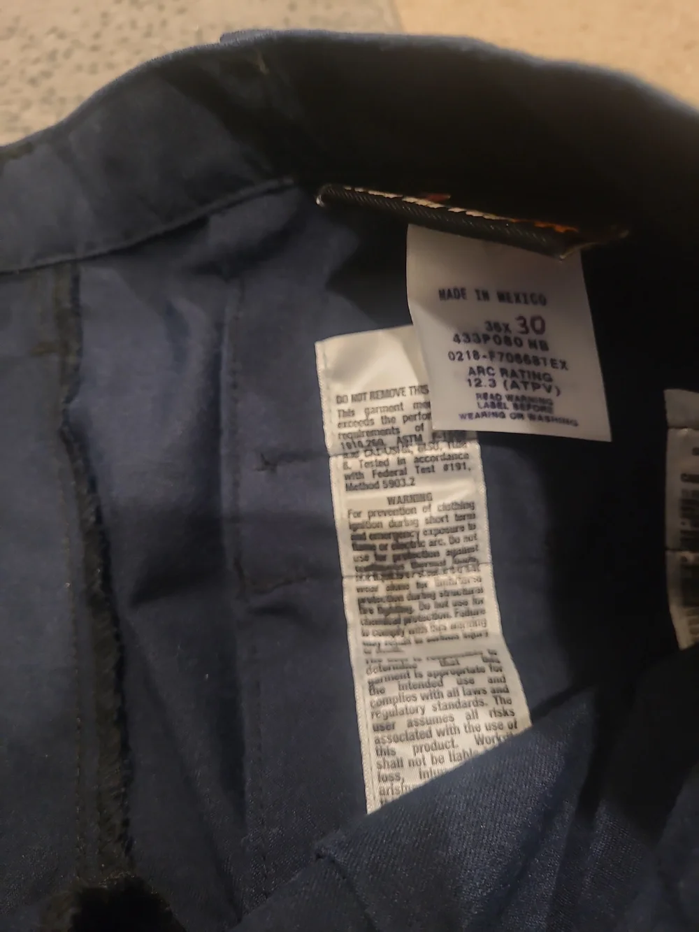 Workrite FR Work Pants Mens 36x30” Cat 2 Protera Navy Blue Nomex Fire Resistant